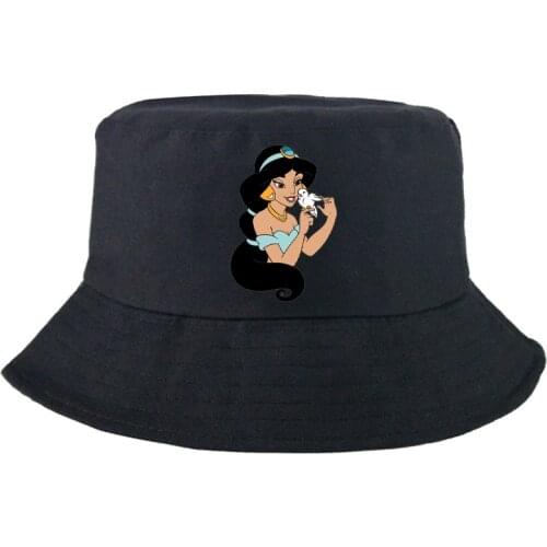 Disney Aladdin and the magic lamp Jasmine Graphic Sunscreen Panama Cap Fashion Reversible Summer Bucket Hat Fashion Bob Hat