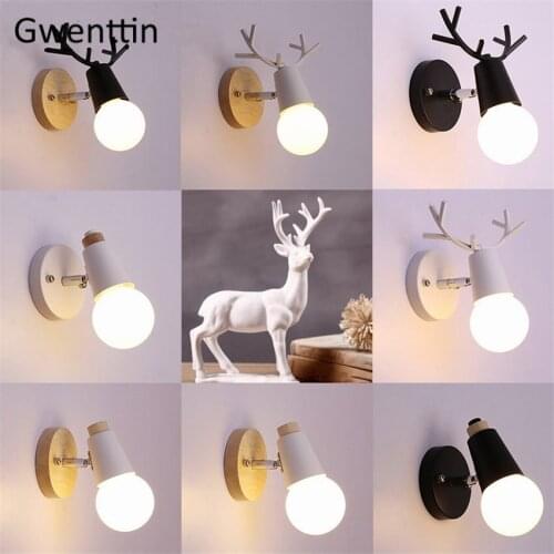 Simple Wall Mounted Led Lamps Antlers Sconce for Home Decor Indoor Lighting Bedroom Mirror Lights Bathroom Vanity Light Fixture