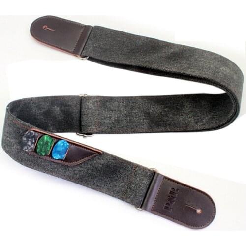 Guitar Strap Adjustable Leather Strong Back Straps With 3 Pick Holders For electric/Acoustic Guitar Bass Ukelele ship from US