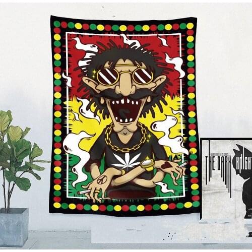 Retro Rock Music Cloth Art Flag Banner Bob Marley Jamaican Reggae Poster Tapestry Hanging Painting Background Decor