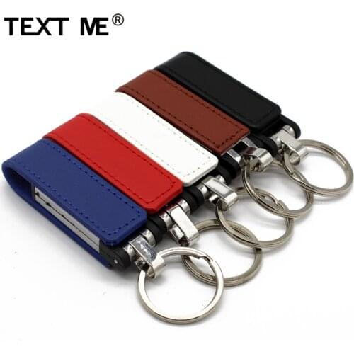 TEXT ME 6 colour leather +key chain model usb flash drive usb 2.0 4GB 8GB 16GB 32GB pen drive 64GB usb stick