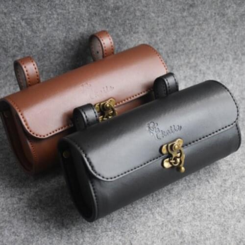 Bicycle bag retro tail bag leather saddle cushion bag motorcycle electric bike rainproof handlebar bag for brompton bag