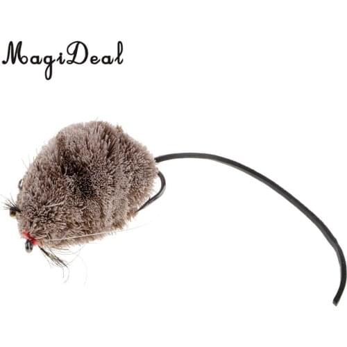 Vintage Fly Fishing Mouse Lure 1/0 Hook Snakehead Bass Trout Fly Fishing Flies