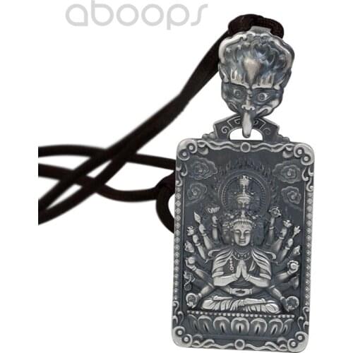 Vintage 999 Sterling Silver Buddha Pendant for Men Women,Free Shipping