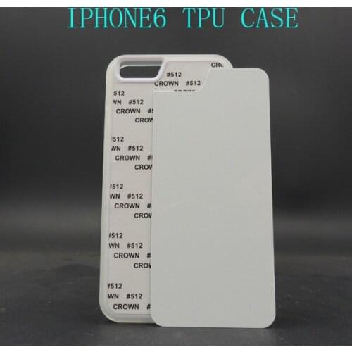 Wtsfwf DIY 2D Sublimation rubber TPU+PC Blank Case for iphone 6 6s with Aluminum Inserts and glue 10pcs/lot