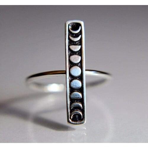 Unique Style Moon Total Eclipse Ring Retro Female Wedding Ring Fashion Engagement Ring Cute Simple Jewelry Girl Gift