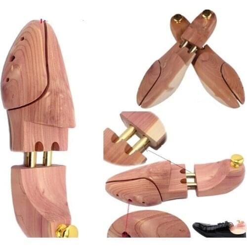 1pair New arrival high qulaity Cedar Wooden Shoe Tree Shaper Keeper Adjustable Wooden Shoe Stretcher Wood Craft W0010