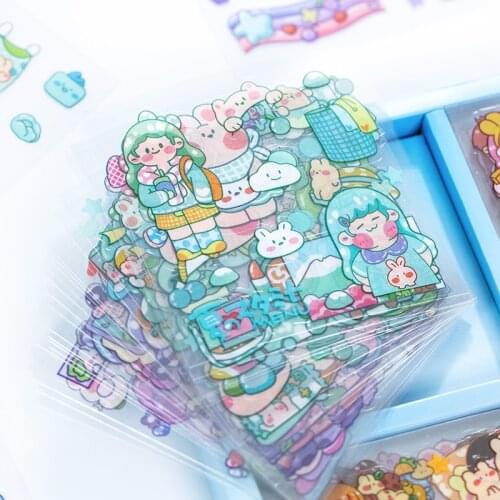 100pcs / box summer girl PVC waterproof Japanese Kawaii stationry DIY sticker label notebook photo album planner gift sticker