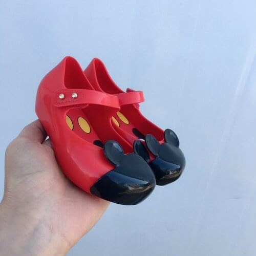 2021 Childrens Jelly shoes Mini Melissa Girl new PVC soft Shoes Princess bow mouse Candy shoes Toddler Beach shoes MN045