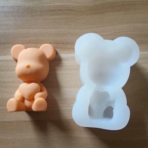 3D Bear Heart Love Silicone Cookies Fondant Mold Cake Mould Jelly Candy Decor