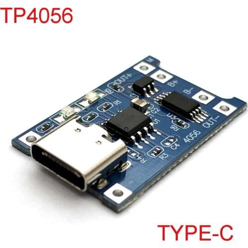 5 Pcs TP4056 Type-c USB 5V 1A 18650 Lithium Battery Charger Module Charging Board With Protection Dual Functions 1A Li-ion