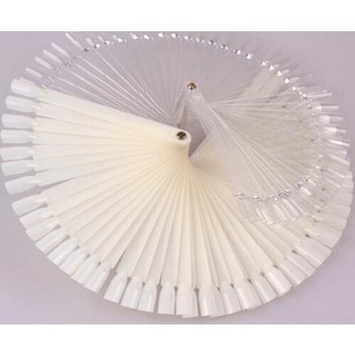 50/Set Nail Art Tips Display Practice Sticks Fan Shaped Nail Polish Swatches Nail Color Sample Nail Art Tools Supplies