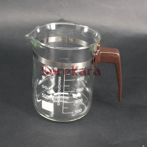 500ml Plastic handle Beaker Chemistry Laboratory Borosilicate Transparent Glass Beaker with spout