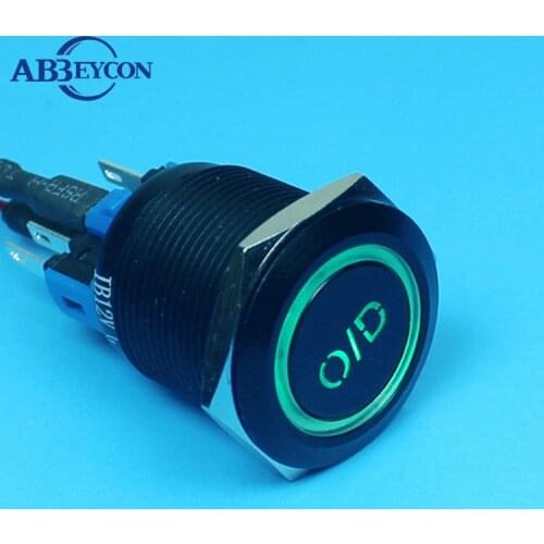 ABBEYCON latching good quantity metal switch IP67 22mm PA66 pin terminal push button switch