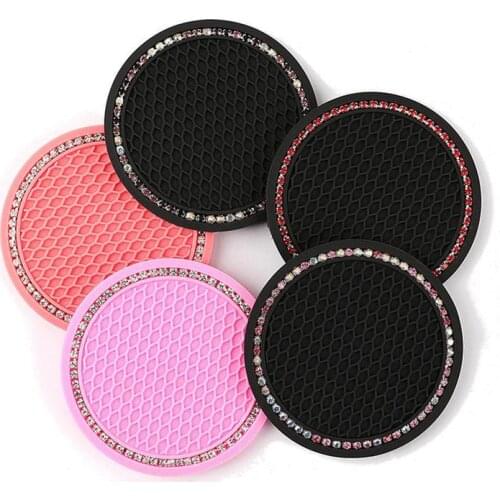 Honeycomb car water coaster swan car silicone mat non-slip GM diamond coaster car diamond coaster car GM interior accessories