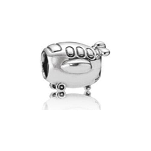 925 Sterling Silver Bead Airplane Charms Fit Original Pandora Bracelet Charm DIY Jewelry For Women Wholesale