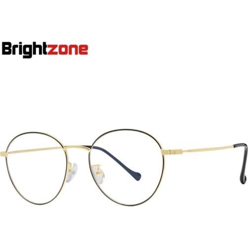 Brightzone New Metal Round Anti Blue Light Classic Fashion Frame Glasses Woman Computer Radiation-resistant Anti-fatigue Eyewear