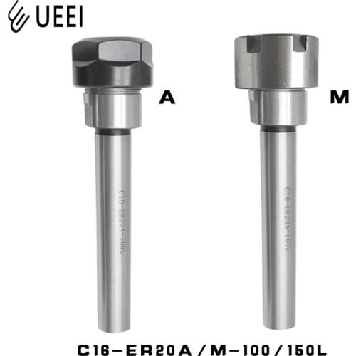 C16 ER20A 100L 150L A/M A type nut M types nut collet chuck 100 Length Collet Chuck Holder CNC Extension Rod Straight Shank