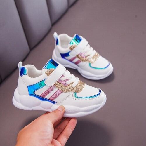 New style mesh breathable soft bottom childrens sports shoes leather casual girls student running shoes baby girl shoes