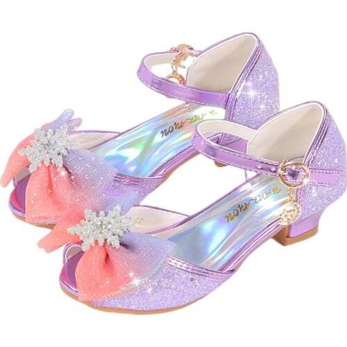 2021 Kids Princess Shoes Low Heel Fashion Summer Sandals Girls Mary Jane Shoes Children Colorful Fancy Slip on Ballerina Flats