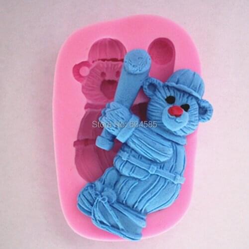 FM385 Christmas Santa Claus bear snowman fondant cake molds soap chocolate mould for the kitchen baking