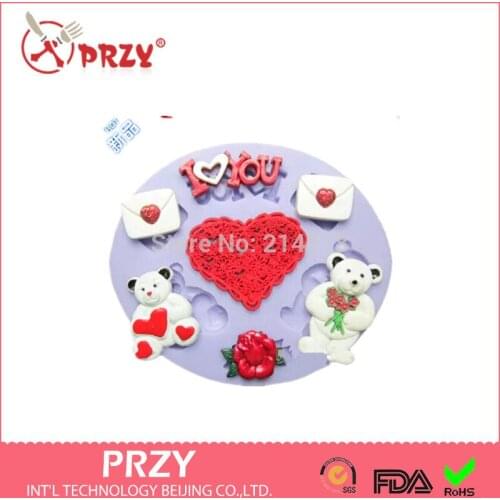 Bear/letter /heart/flower/Alphabet modelling chocolate mold silicon fondant Cake decoration mold wholesale fondant mold