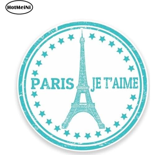 HotMeiNi 13cm x 13cm PARIS JE T AIME Vinyl Sticker Helmet Bumper Laptop Car Styling Decal Waterproof Car Sticker Reflective