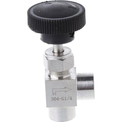 1/4" BSP Equal Female Thread 304 Stainless Steel Flow Control Shut Off Needle Valve