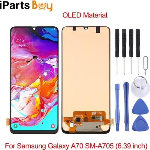 IPartsBuy for Samsung Galaxy A70 SM-A705 OLED Material LCD Screen and Digitizer Full Assembly (6.39 inch)