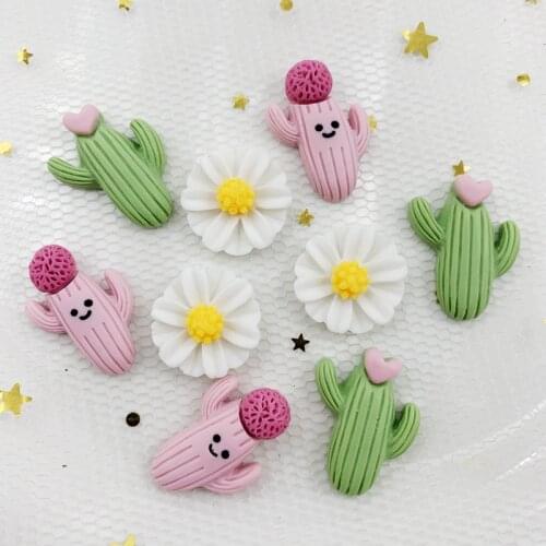 Beautiful flowers/cactus resin scrapbook DIY decorative accessories resin crafts cabochon kawaii flat back resin 20pcs/lot