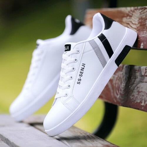 Men White Vulcanized Flat Shoes Lace-up Comfortable Sneaker for Male Tenis Masculino Adulto Top Quality Men Zapatillas 2021