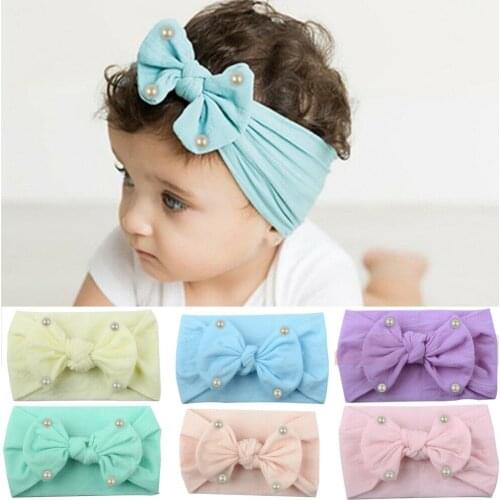 Lovely Cute Baby Girl Kid Big Bow Hairband Headband Solid Cotton Stretch Turban Knot Head Wrap Headwear Girls Tassels Headband