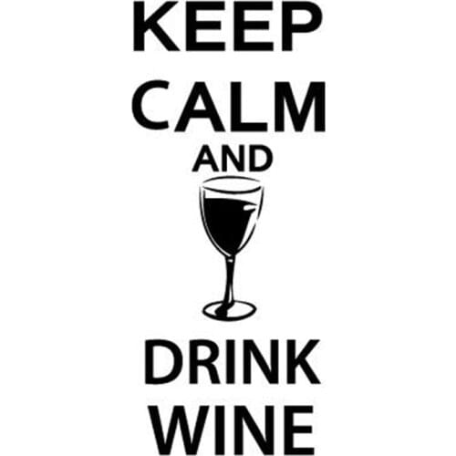 Bar pub home wine wall art decor, Keep Calm and Drink Wine vinyl decal words with wine glass sticker