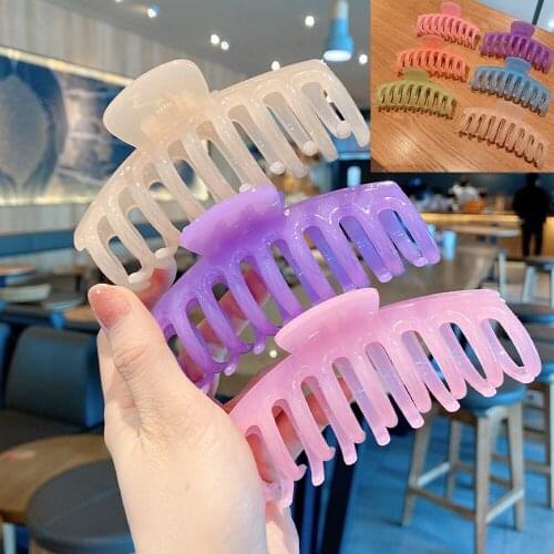 New Claw Clip For Women Girls Colorful Plastic Hair Claw Large Size Hair Clamps Crab Barrette For Hair Accessories For Hair