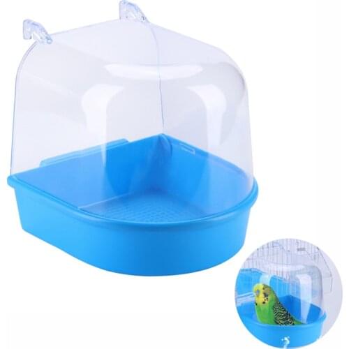 Plastic Bird Bath Box Parakeet Hanging Bird Cage Parrot Bathtub Small Pet Shower Bath Tub Bird Accessory