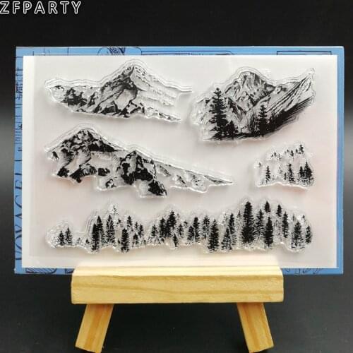 ZFPARTY Snow Mountain Transparent Clear Silicone Stamps for DIY Scrapbooking/Card Making/Decorative sheets