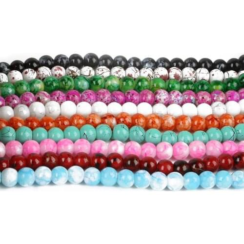 Hot Sale 6 8MM Round Glass Bead Assorted Colorful Loose Spacer Beads For DIY Craft Jewelry Bracelet Garment Accessories 100pcs