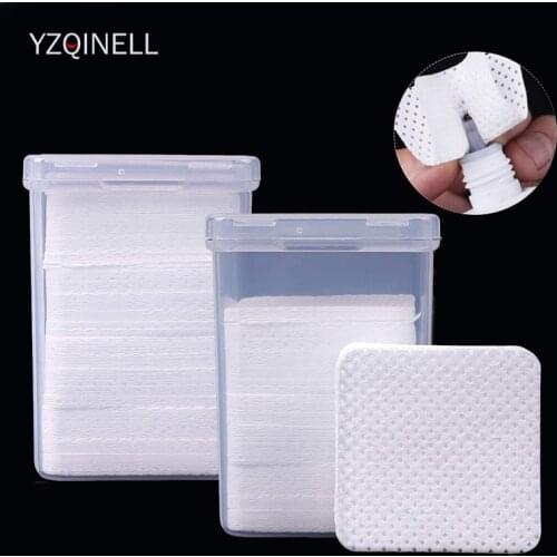 400PCS Eyelash Glue Wipes Lint Free Nail Pads Non Woven Nail Polish Remover Wipe Lash Extension Glue Cleaning Cotton Supplies