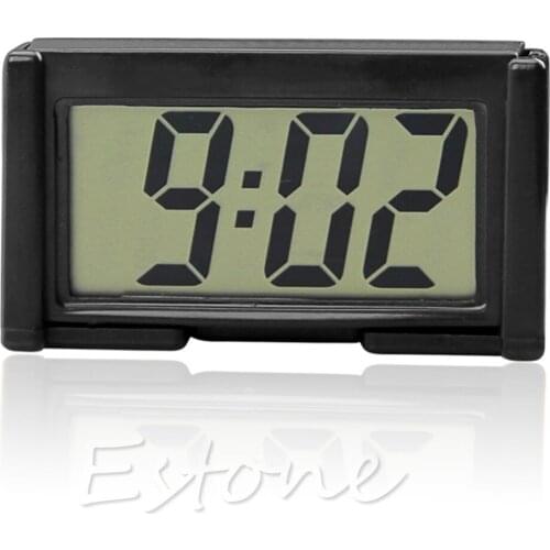 Interior Car Auto Desk Dashboard Digital Clock LCD Screen Self-Adhesive Bracket