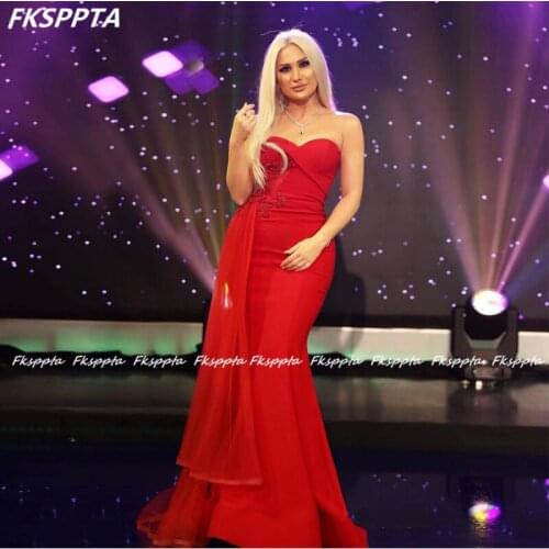 Chic Beads Satin Red 2021 Prom Dresses Sweetheart Corset Mermaid Long Prom Gowns Custom Made Maxi Women Party Dress
