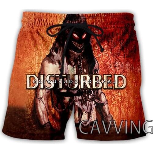 CAVVING 3D Printed Disturbed Rock Band Summer Beach Shorts Streetwear Men Quick Dry Vacation Casual Shorts for Women/men