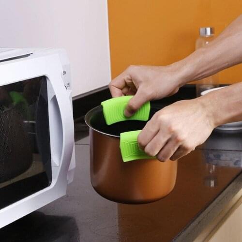 Kitchen Silicone Heat Insulation Mitt Glove Casserole Ear Pan Holder Oven Grip Anti-hot Pot Clip Kitchen Accessories