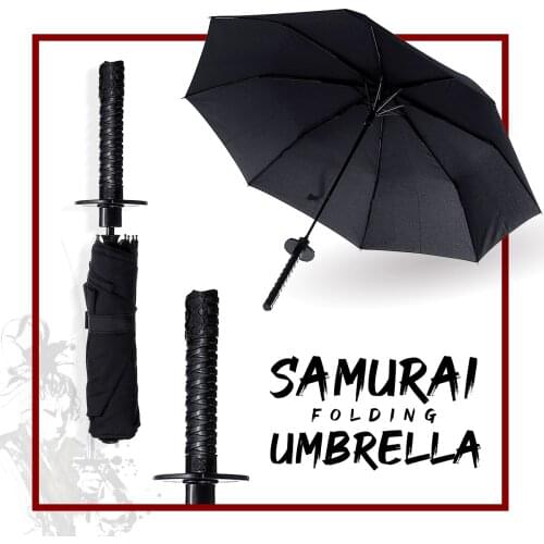 Katana Shape Folding Umbrella Automatic Open Sword Handle Parasol Sun Rain Proof
