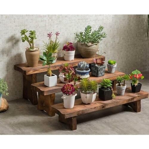 Carbonized Wood Damp-proof Antiseptic Flower Rack Multi-layer Plant Stand Shelves Garden Patio Balcony Planting Tools