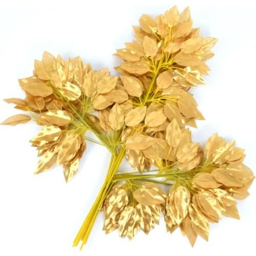 12pcs 55cm Artificial Banyan Tree Leaves Branch For Plant Wall Background Wedding Home Hotal Office Bar Decorative