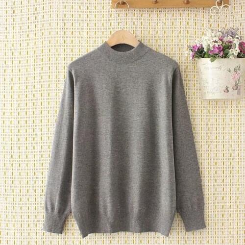 Plus size Solid black wine gray women loose knitted sweaters 2021 new winter casual ladies pullovers female sweater tops
