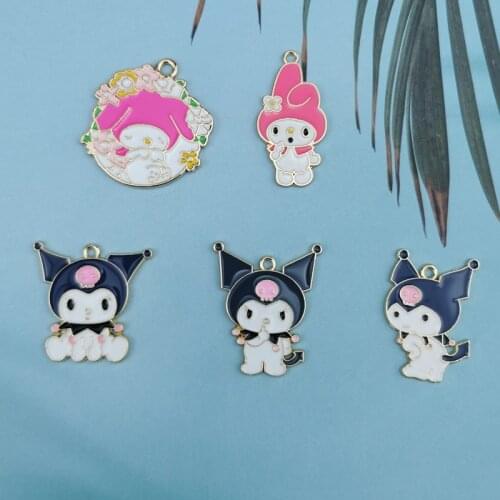 10pcs/lot Cartoon Animals Enamel Charms Cute Dog Bunny Bear Metal Pendants Handmade Finding For DIY Jewelry Accessories