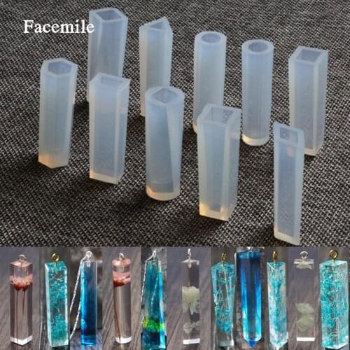 Facemile 10PC Fashion Crystal Silicone Mould Geometric Pendant Mold Jewelry Marking Tool Craft Decoration Tools