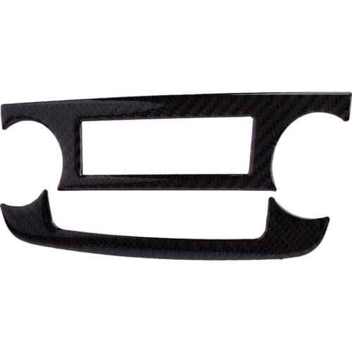 2pcs Car Carbon Fiber Center Console CD Volume Control Button Panel Cover Trim Fit For Honda CR-V 2007-2010 2011 Accessories