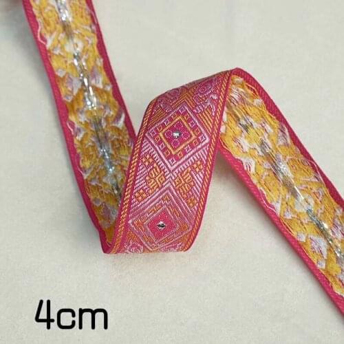 4cm nation style woven jacquard ribbon,8 colors available, one color per lot, XERY191204A